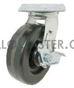(image for) Caster; Swivel; 5 x 1-1/4; Phenolic; Top Plate; 3-3/4x4-1/2; hole spacing: 2-5/8x3-5/8 (slotted to 3x3); 3/8 bolt; Stainless; SS Spanner; 350#; Brake (Item #68425)