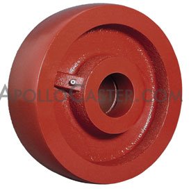 (image for) Caster; Swivel; 8" x 2"; Ductile Steel; Plate (4"x4-1/2"; holes: 2-5/8"x3-5/8" slots to 3"x3"; 3/8" bolt); Zinc; Roller Brng; 1250#; Wheel Brake (Item #63200)
