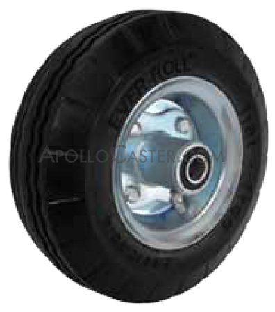 (image for) Wheel; 10" x 4"; Pneumatic (Black); Ball Bearings; 1/2" Bore; 4" Hub Length; 350#; Centered Bolted Hub; Sawtooth Tread (Item #87833)