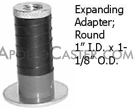 (image for) Expandable Adapter; Round; for 1" I.D. x 1-1/8" O.D. tubing; (install on 1/2" max diam x 2-3/16" min length threaded stem) (Item #89990)