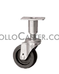 (image for) Leveling Caster; Swivel; 3"x1-1/4"; Polyolefin; Plate (2-3/8"x3-5/8"; holes: 1-3/4x2-7/8 slots to 3; 5/16 bolt); 300#; Load height: 6.06" - 6.81" (Item #66966)