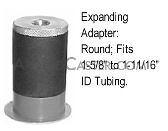 (image for) Caster; Swivel; 3" x 1-1/4"; HD Polyolefin; Expandable Adapter (for round tubing 1-5/8" - 1-11/16" ID); Zinc; Plain bore; 350#; Dust Cover (Mtl); Tread brake (Item #63295)