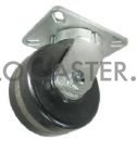 (image for) Caster; Swivel; 6"x2"; Phenolic; Plate (4-1/2"x6-1/4"; holes: 2-7/16"x4-15/16" slotted to 3-3/8"x5-1/4"; 1/2" bolt); Zinc; Roller Brng; 1200#; Kingpinless (Item #67347)