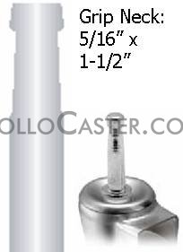 (image for) Caster; Ball; Swivel; 3"; Rubber; Hard; Grip Neck; 5/16"x1-1/2"; Chrome; Satin or Brushed; Acetyl/ Resin Brng; 100# (Item #69569)