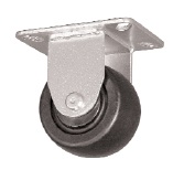 Caster; Rigid; 2-1/2 x 1-13/16; Glass/ Nylon; Top Plate (2-1/2"x3-5/8"; holes: 1-3/4"x2-7/8" slotted to 3"; 5/16" bolt); Zinc; Roller Brng; 400# (Item #66548)