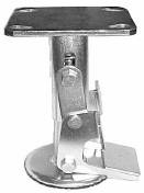 Floor Lock; For 8" Casters; Extended:9-5/8"; Top Plate; 4"x4-1/2"; hole spacing: 2-5/8"x3-5/8" (slotted to 3x3); 3/8 bolt; Zinc. (Item #89868)