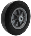 Wheel; 8" x 2"; Solid Rubber on Plastic Hub (Black); Prec Ball Brng; 3/4" Bore; 2-7/16" Hub Length; 450#; Centered One-piece Hub; Ribbed Tread (Item #88443)