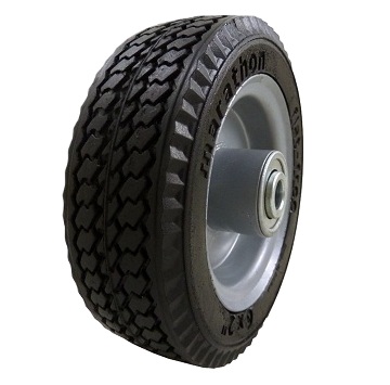 Wheel; 6" x 2"; Flat Free (Black); Ball Brng; 1/2" Bore; 2-3/8" Hub Length; 250#; High-Quality Centered Welded Hub; Sawtooth Tread (Premium Wheel) (Item #89125)