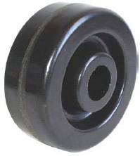 Caster; Swivel; 6" x 2"; Phenolic; Plate; 4"x4-1/2"; holes: 2-5/8"x3-5/8" (to 3"x3"); 3/8" bolt; Roller Brng; 900#; Position Lock; Wheel brake (Item #69362)
