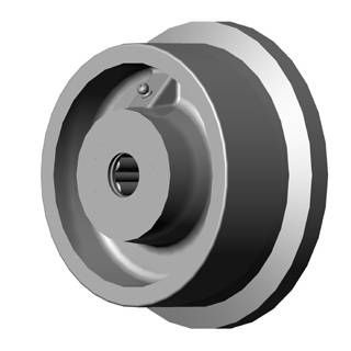 Wheel; Cast Iron; Single Flange; 4"x2" (5-1/4" x 3" w/ flange); Prec Tapered Brng; 5000#; 1-1/4" Bore; 3-1/2" Hub Length (Item #89632)