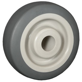 Caster; Swivel; 6" x 2"; ThermoPlastic Rubber Donut (Gray); Grip Ring (7/16" x 1-3/8"); Zinc; Roller Brng; 400#; Wheel Brake (Item #63424)