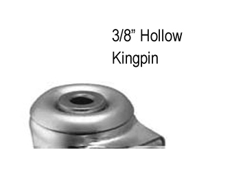 (image for) Caster; Swivel; 4" x 7/8"; Thermoplastized Rubber (Gray); Hollow Kingpin (3/8" bolt hole); Chrome; Ball Brng; 160#; Thread guards; Total Lock (Trailing) (Item #63400)