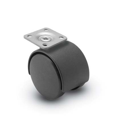 60mm Twin Wheel Nylon Caster with Brake and Top Plate!! 60mm Twin Wheel Nylon Caster with Brake and Top Plate!!