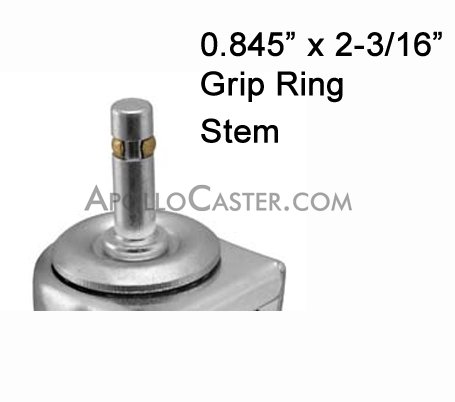 (image for) Caster; Swivel; 3" x 1-1/4"; Polyolefin; Brass Grip Ring (7/16" x 1-3/8"); Zinc; Plain bore; 275#; Tread brake (Item #63238)