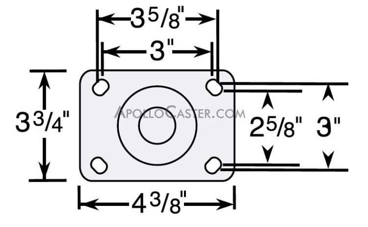 (image for) Caster; Swivel; 6" x 2"; Phenolic; Plate; 4-1/2"x6-1/4"; holes: 2-7/16"x4-15/16"; 1/2" bolt; Rllr Brng; 1200#; Plastic Total Lock (Trailing) (Item #63765)