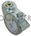 (image for) Caster; Swivel; 3 x 1-1/4; PolyU on PolyO (Gray); Hollow Kingpin; 1/2 bolt; Zinc; Precision Ball Brng; 210#; Pedal Total Lock; Thread guards (Item #68020)