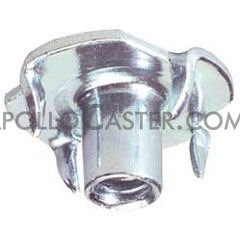 (image for) Socket; 4 Prong T-nut for 3/8"-16 Threaded Stems; 1/2" long; requires 13/32" diameter hole; Metal/ Zinc; for wood application (Item #88893)