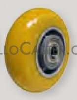 (image for) Caster; Swivel; 4" x 2"; PolyU (Donut) on Cast (Yellow); Plate (4"x4-1/2"; holes: 2-5/8"x3-5/8" slots to 3"x3"; 3/8" bolt); Zinc; Precision Ball Brng; 900# (Item #64350)