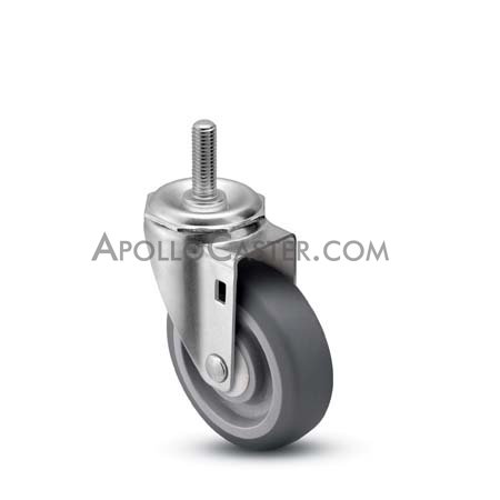 (image for) Caster; Swivel; 3 x 1-1/4; PolyU on PolyO (Gr/Bg); Threaded Stem (1/2-13TPI x 1-1/2); Stainless; Delrin Spanner; 250# (Item #66573) - Click Image to Close