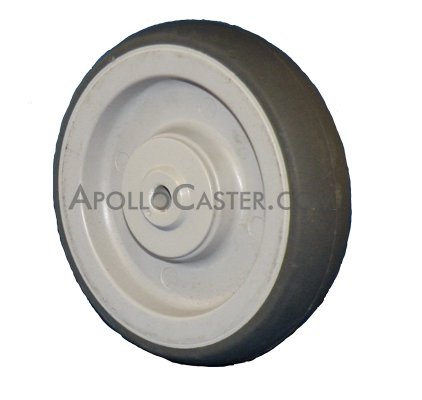 (image for) Caster; Swivel; 5" x 1-1/4"; Thermoplastized Rubber (Gray); Grip Ring (7/16"x1-3/8"); Zinc; Plain bore; 300#; Tread brake (Item #66528)