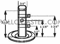(image for) Caster; Swivel; 4" x 1-1/4"; Rubber; Hard; Octagonal; 3/4"x2-1/8"; 3 cross drilled holes; Zinc; Nylon Brng; 275#; Wheel Brake (Item #64511)