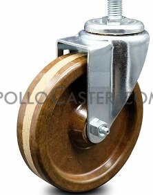(image for) Caster; Swivel; 5" x 1-1/4"; Phenolic High Temp (DRY); Threaded Stem (1/2"-13TPI x 2-3/4"); Zinc; 300#; Dust Cover (Mtl); 475° Cont / 525° Intermittent. (Item #63526)