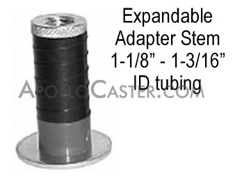 (image for) Expandable Adapter; Round; for 1-1/8" I.D. x 1-3/16" I.D. tubing; (installs on 1/2" max diam x 2-3/16" min length threaded stem) (Item #88208)