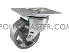 (image for) Caster; Swivel; 3" x 1-1/4"; Sintered Iron; Plate (3-1/8"x4-1/8"; holes: 2-3/8"x3-3/8" slotted to 3-7/16"; 5/16" bolt); Zinc; Plain bore; 225# (Item #63441)