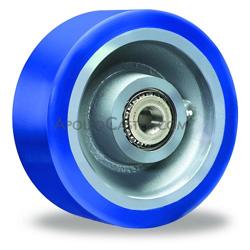 (image for) Wheel; 10" x 4"; SuperLast PolyU (1"; 95A; Blue) on DF Steel (SuperLast); Tapered Rlr Brng; 1-1/4" Bore; 4-1/4" Hub Length; 5000#; 3 Year Guarantee (Item #87899)