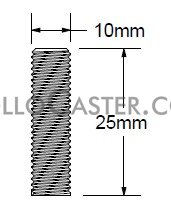 (image for) Caster; Twin Wheel; Swivel; 75mm; Polyurethane Tread; Threaded Stem (10mmx25mm); Black/Grey; Riveted Axle; 175# (Item #63176)