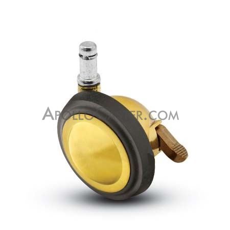 (image for) Caster; Ball; Swivel; 3"; Rubber; Grip Ring; 7/16"x1-7/16"; Brass; Acetyl/ Resin Brng; 100#; Pedal Lock; Wheel (Item #69630)
