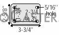 (image for) Yoke; Swivel; 5" x 1-1/4"; Plate (2-5/8"x3-5/8"; holes: 1-3/4"x2-7/8" slots to 3"; 5/16" bolt); Zinc; 3/8" Bore; 1-9/16" Hub Length; 350# (Item #87885)