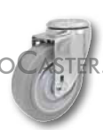 (image for) Caster; Swivel; 4" x 1-1/4"; PolyU on PolyO (Gray); Hollow Kingpin (1/2" bolt hole); Zinc; Plain bore; 275#; Dust Cover (Mtl) (Item #65170) - Click Image to Close