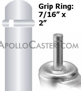(image for) Caster; Swivel; 4" x 15/16"; Polyolefin (Dark); Grip Ring; 7/16"x2"; Zinc; Plain bore; 150# (Item #67660)