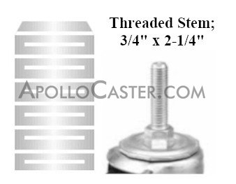 (image for) Caster; Swivel; 5" x 2"; Cast Iron; Threaded Stem (3/4"-10TPI x 2-1/4" fully threaded); Zinc; Roller Brng; 1000# (Item #63876)