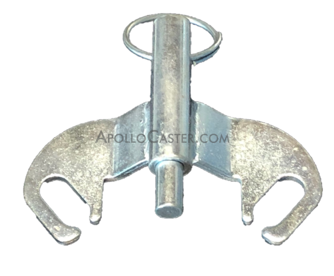 (image for) Position Lock Brake; Steel; Bolt-on style; Works with most standard 4-1/2" x 6-1/4" caster plates with holes approx 3" apart. Requires notched yoke. (Item #87866)