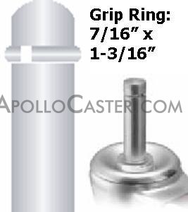 (image for) Caster; Swivel; 3 x 13/16; Thermoplastized Rubber (Gray); Grip Ring; 7/16x1-3/16; Zinc; Plain bore; 110# (Item #68359)