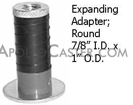 (image for) Caster; Swivel; 4" x 1-1/4"; Gray PolyU on PolyO; Expandable Adapter (.852" - .927" ID tubing); Zinc; Prec Ball Brng; 230#; Tread brake; Thread guards (Item #66726)