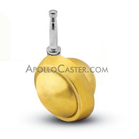 (image for) Caster; Ball; Swivel; 2-1/2"; Metal/ Zinc; Grip Neck; 5/16"x1-1/2"; Brass; Acetyl/ Resin Brng; 100# (Item #68349) - Click Image to Close