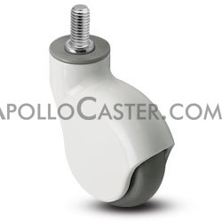(image for) Caster; Swivel; 3" x 1"; TPR (Gray); Threaded Stem (1/2"-13TPI x 1-1/2"); White; Precision Ball Brng; 110#; Raceway Seal; Thread guards (Item #65938)