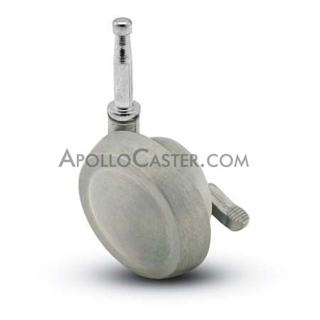 (image for) Caster; Ball; Swivel; 2-1/2; Metal/ Zinc; Grip Neck; 5/16x1-1/2; Satin Chrome; Acetyl/ Resin Brng; 100#; Pedal Lock; Wheel (Item #68344) - Click Image to Close