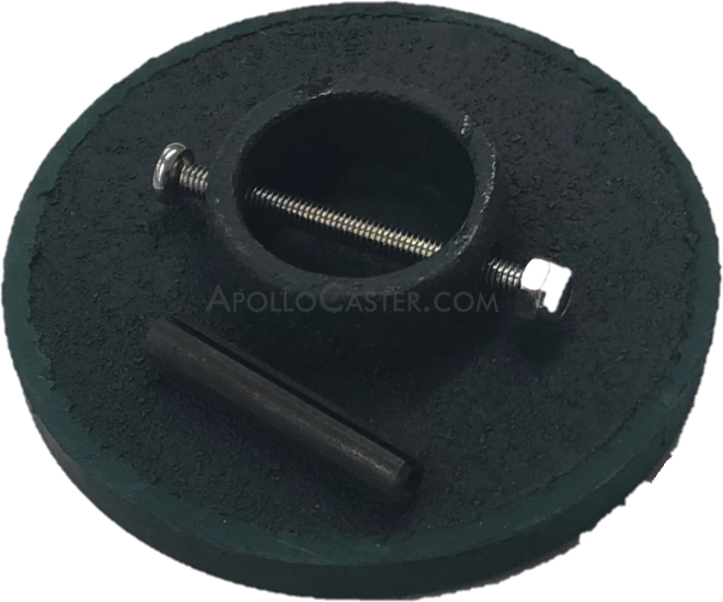 (image for) Replacement Floor Lock Foot; Cast Iron with Rubber Pad; 3" x 1/4"; 1" receiver ID; Comes with rollpin and bolt. (Item #87791)