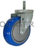 (image for) Caster; Swivel; 5" x 1-1/4"; PolyU on PolyO (Blue); Threaded Stem (3/4"-10TPI x 1-3/4"); Zinc; Ball Brng; 300#; Dust Cover (Mtl); Thread guards (Item #65899)