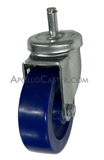 (image for) Caster; Swivel; 4" x 1-1/4"; Polyurethane (Solid); Grip Ring (7/16" x 1-1/4"); Zinc; Delrin Spanner; 300#; Dust Cover (Mtl) (Item #63895)