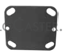 (image for) Caster Shim Plate; Bolt-on Pad; 4"x4-1/2"; .175" thick; unplated Steel; Fits Caster Plate (4"x4-1/2"; holes: 2-5/8"x3-5/8" slotted to 3"x3"; 3/8" bolt) (Item #88526)