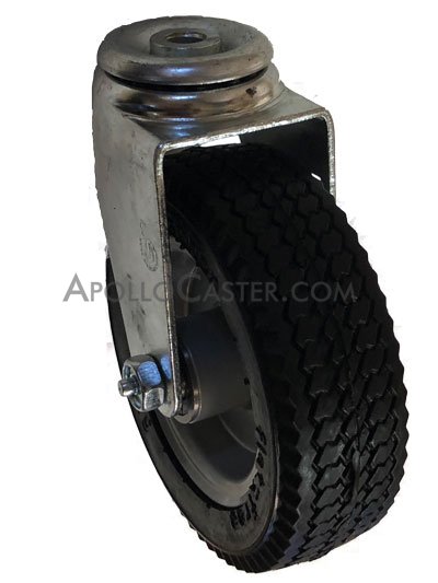 (image for) Caster; Swivel; 6" x 2"; Foam-Filled Flat Free Tire (Black); Hollow Kingpin (1/2" bolt hole); Prec Ball Brng; 275#; Sawtooth Tread; Premium Hub; Wheel Brake (Item #64945)