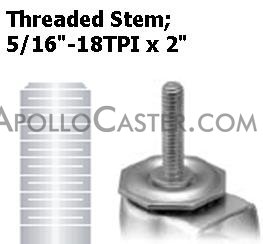 (image for) Caster; Ball; Swivel; 3"; Rubber; Hard; Threaded Stem; 5/16"-18TPI x 2"; Brass; Acetyl/ Resin Brng; 100#; Pedal Lock; Wheel (Item #69562)