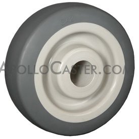 (image for) Caster; Swivel; 4" x 2"; Thermoplastized Rubber (Gray); Plate (4"x4-1/2"; holes: 2-5/8"x3-5/8" slots to 3"x3"; 3/8" bolt); Zinc; Prec Ball Brng; 410# (Item #63626)