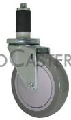 (image for) Caster; Swivel; 3" x 1-1/4"; PolyU on PolyO (Gray); Expandable Adapter (for round tubing 1-3/8" - 1-7/16" ID); Zinc; Ball Brng; 250# (Item #63843)
