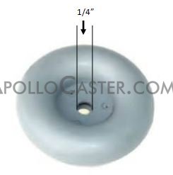 (image for) Caster Bumper; 3" x 3"; 1" Height; Rubber; Bolt Hole (1/4" Bolt not provided); Gray (Item #88361)